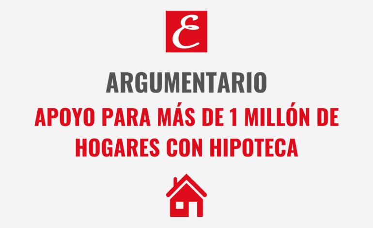 Apoyo para más de 1 millón de hogares con hipoteca