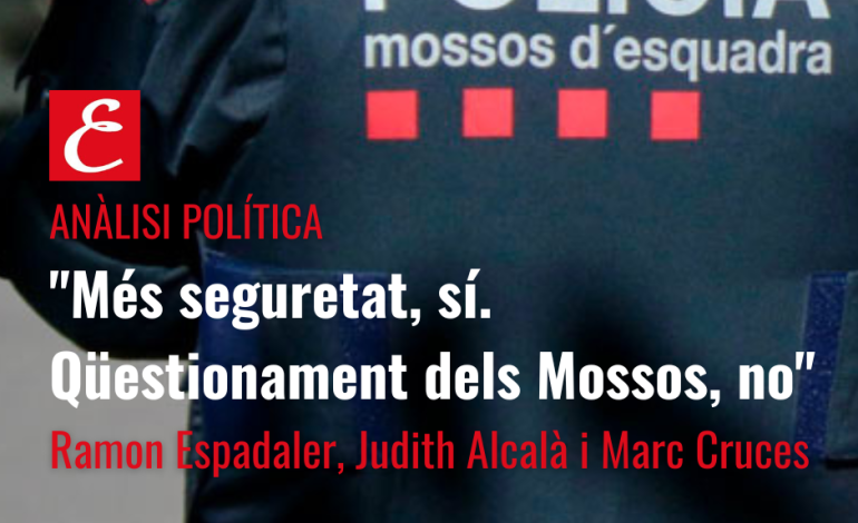“Més seguretat, sí. Qüestionament dels Mossos, no”. Ramon Espadaler, Judith Alcalà i Marc Cruces.